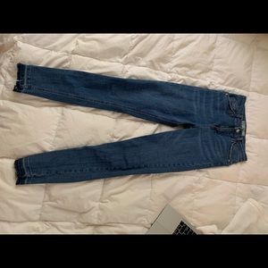 Topshop Mid Blue Let Hem Jamie Jeans